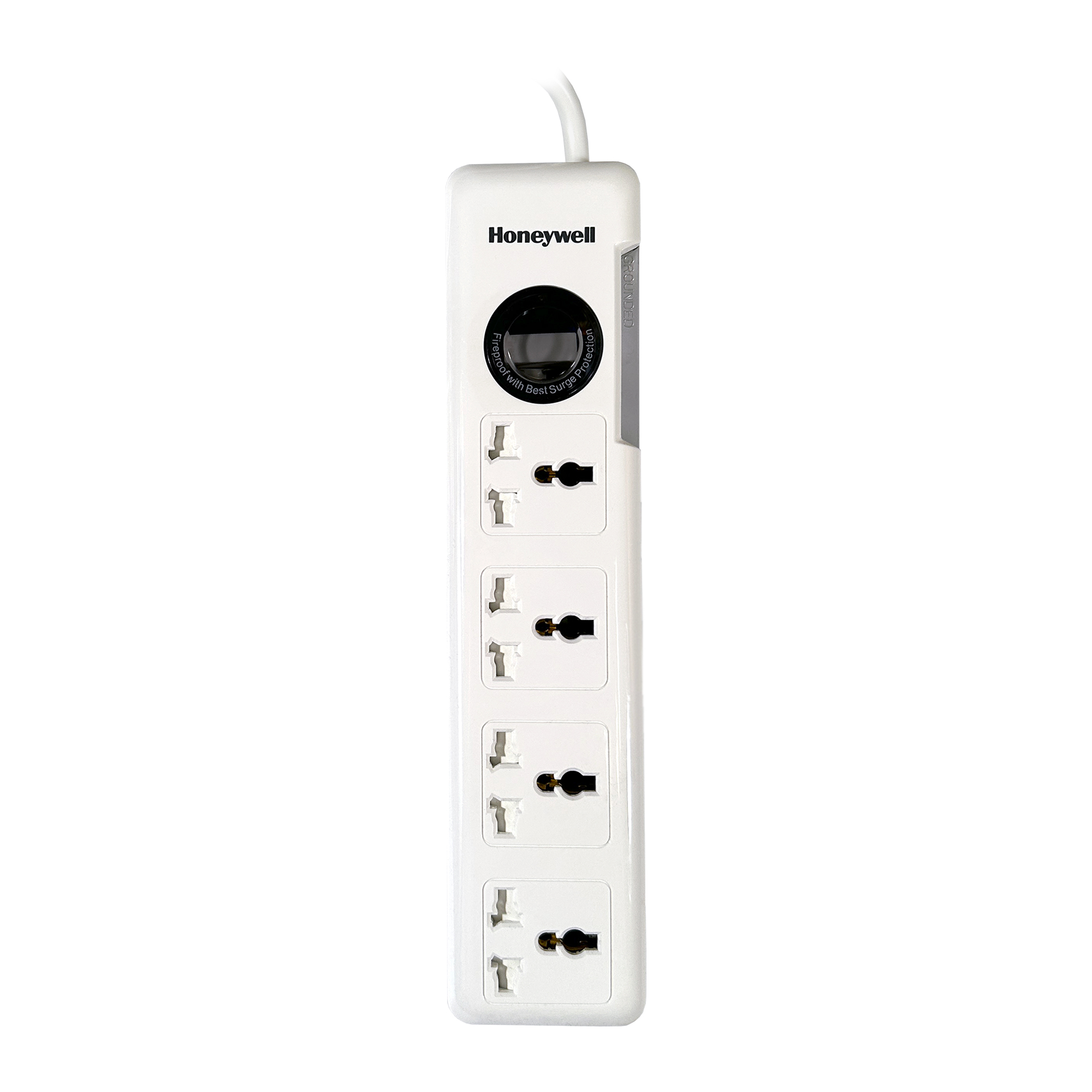 Honeywell Surge Protector with 4 Universal Sockets and 1.5 Meter Cord - White