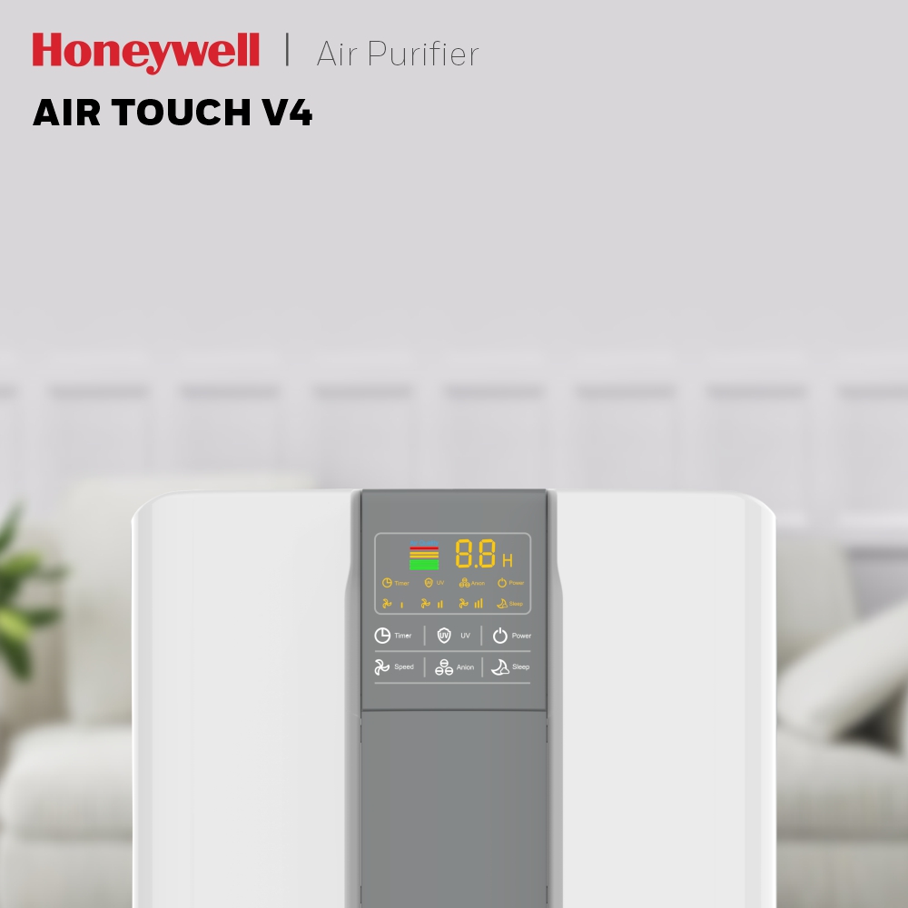 Honeywell Air Touch V4 Air Purifier, H13 HEPA Filter, UV LED & Ionizer Covers Upto 543 Sq.Ft / 50.44 Sq.Mtr