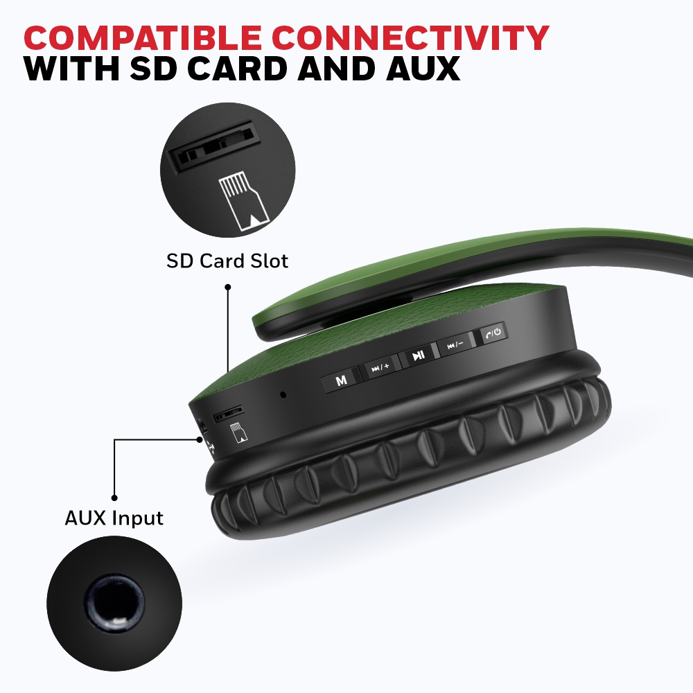 Honeywell Suono P20 Bluetooth Over-Ear Wireless Headphone- Olive Green