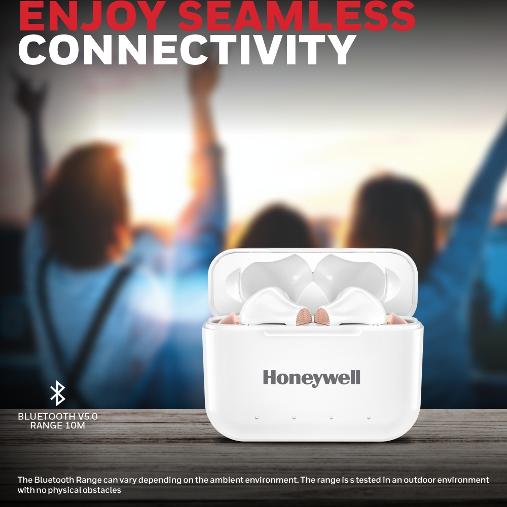 Honeywell Moxie V1000 Truly Wireless Bluetooth Earbuds– White