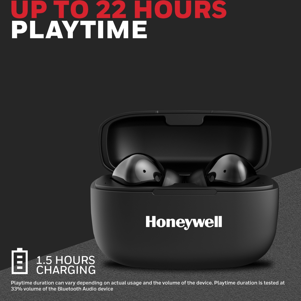 Honeywell Suono P3000 Truly Wireless Bluetooth Earbuds– Black