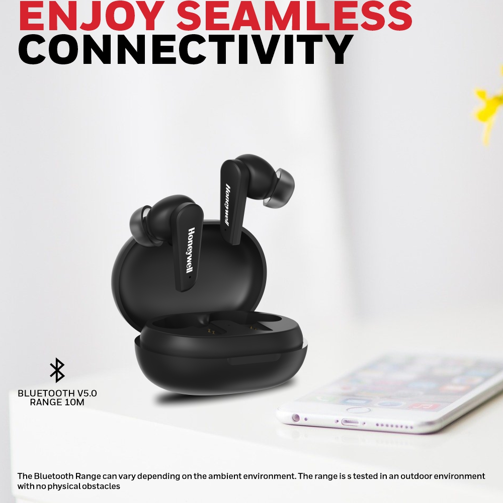 Honeywell Trueno U5000 Truly Wireless ANC Bluetooth Earbuds- Black