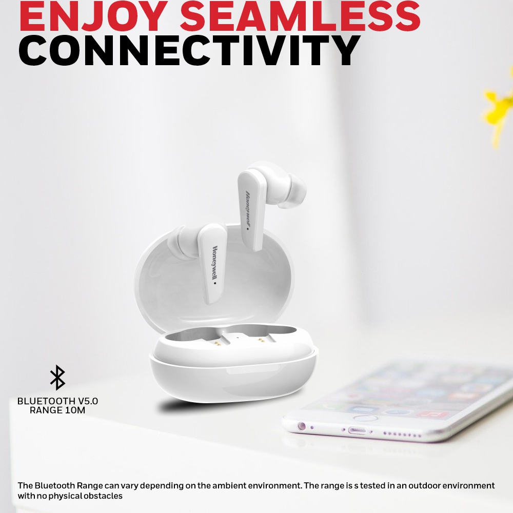 Honeywell Trueno U5000 Truly Wireless ANC Bluetooth Earbuds- White