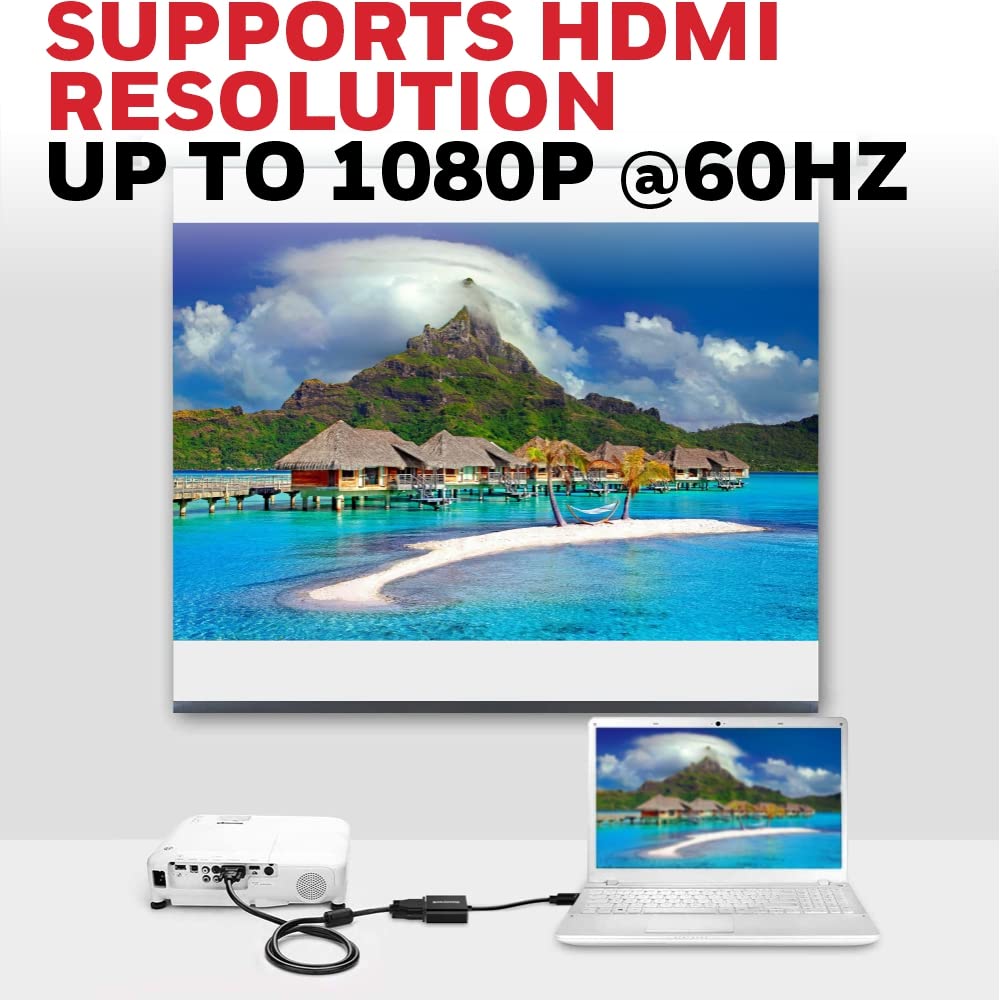 Honeywell 3in1 HDMI to VGA, 3.5mm Audio Jack & Micro USB Port -Black