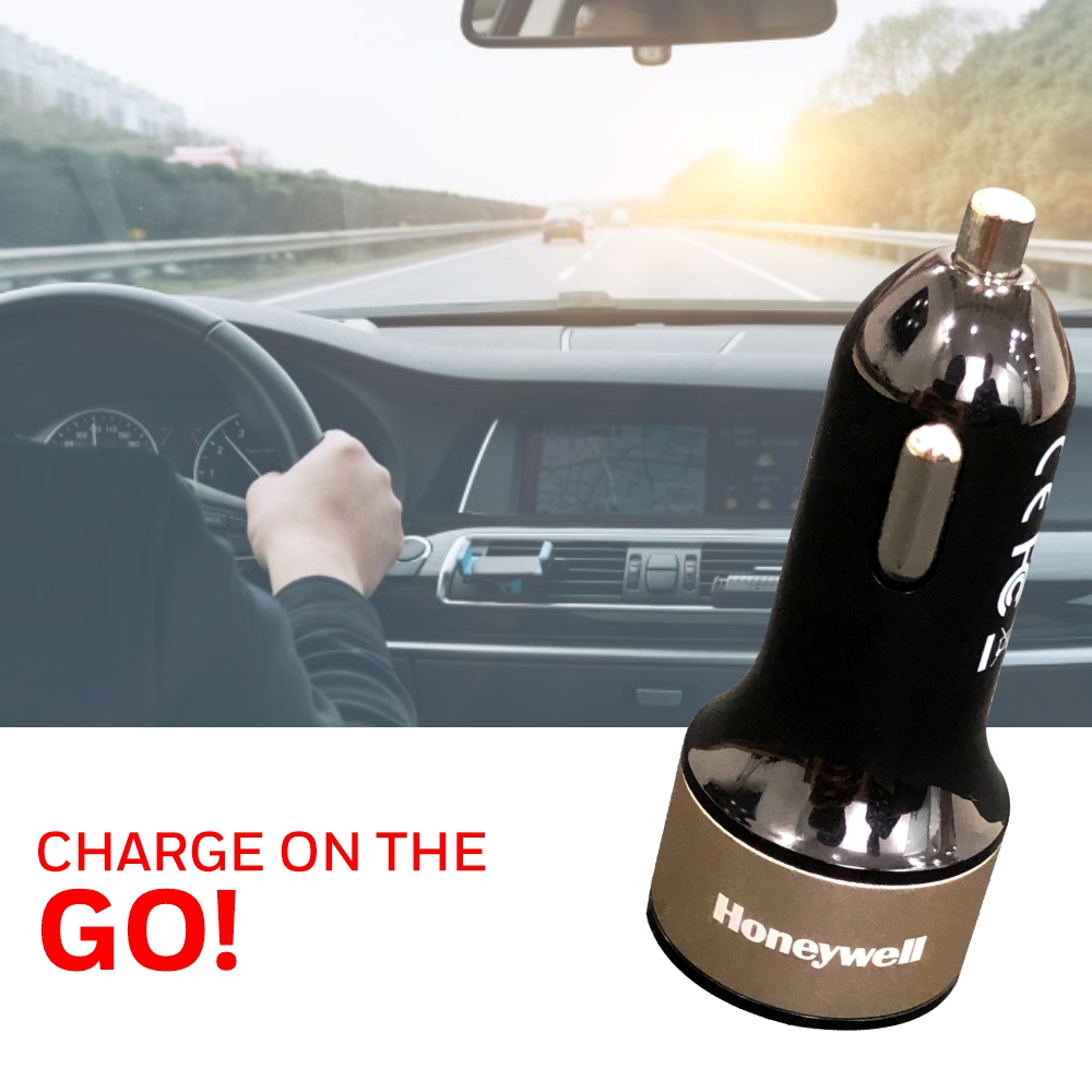 Honeywell Micro CLA 32W PD Smart Car Charger with Dual Output from Type C & USB A Port - Black