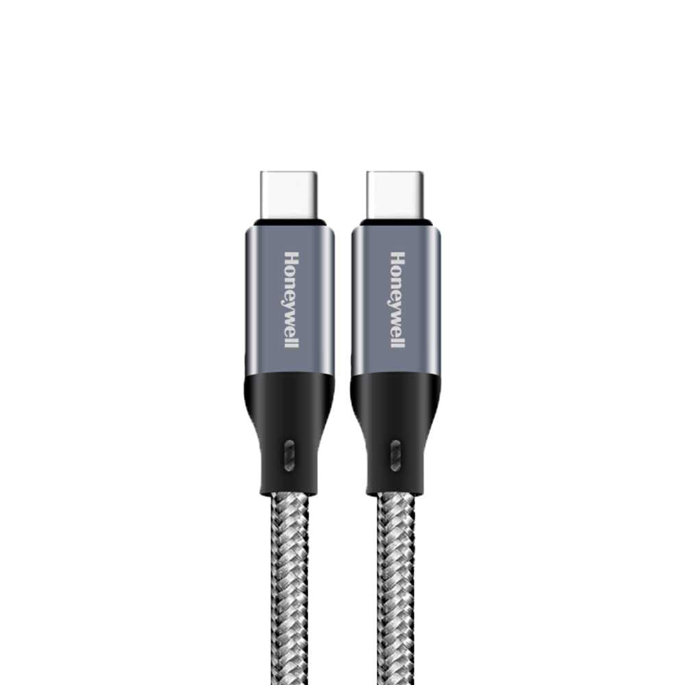 Honeywell Type C to Type C USB 3.1 Fast Charging Cable, 100W, Braided, 1.2 Meter - Grey