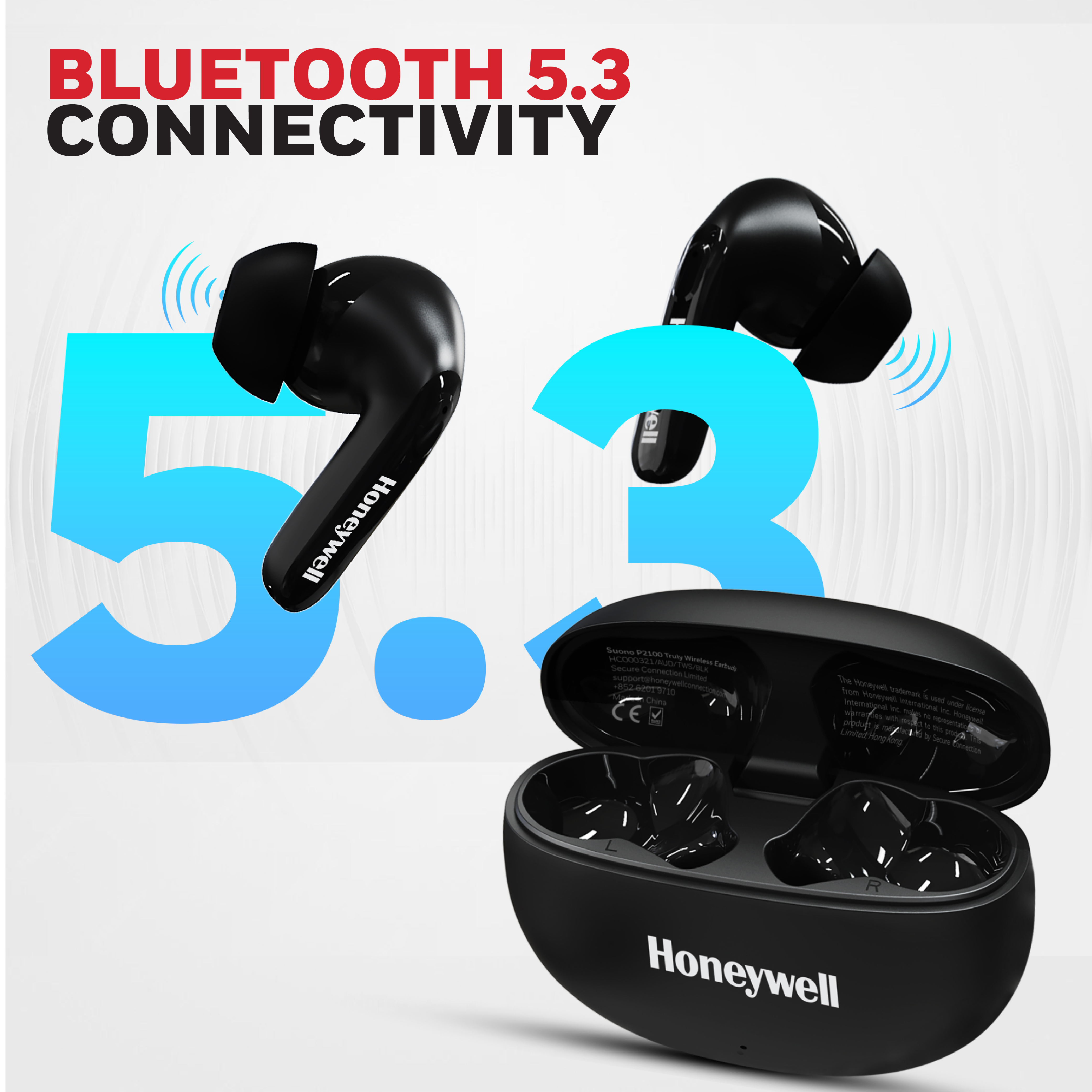 Honeywell Suono P2100 Bluetooth TWS Earbuds - Black
